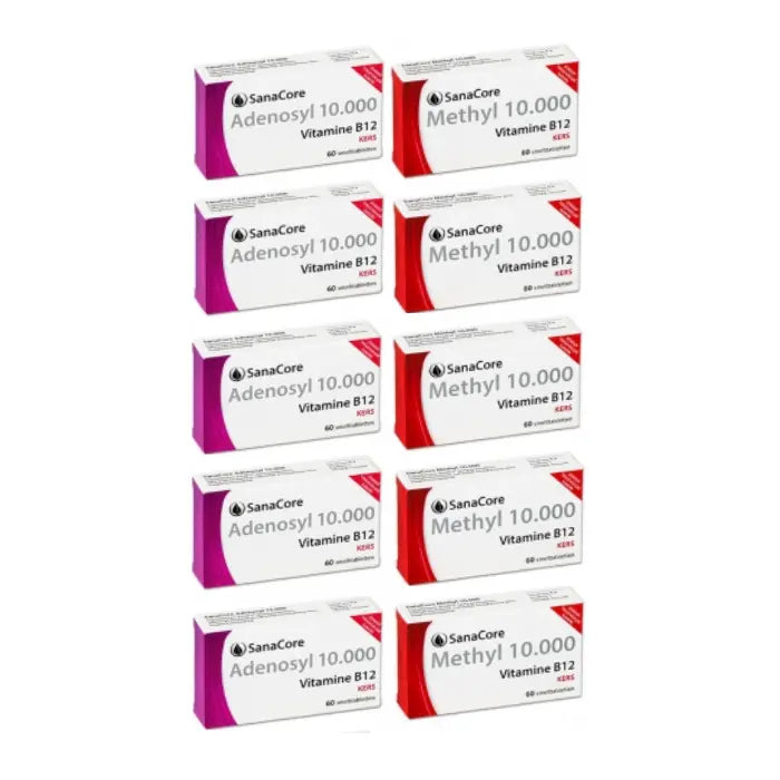 Sanacore Aanbieding 5x 10.000 Methylcobalamine + 5x 10.000 Adenosylcobalamine - 123superfoods