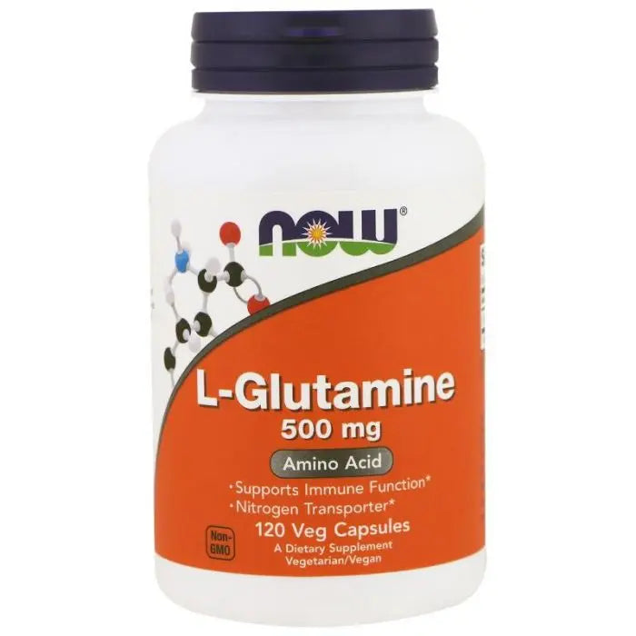 NOW L Glutamine 500mg 120 vega capsules (nog 1 op voorraad) - 123superfoods