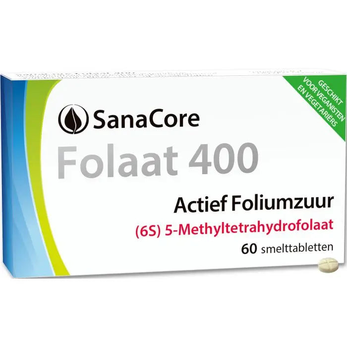 Sanacore Folaat 400 Actief Foliumzuur (6S) 5 Methyltetrahydrofolaat - 123superfoods